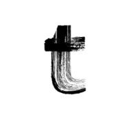 Letter t hand drawn with dry brush Lowercase