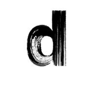 Letter d hand drawn with dry brush Lowercase