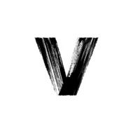 Letter v hand drawn with dry brush Lowercase