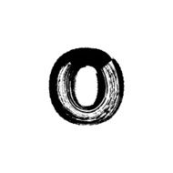 Letter o hand drawn with dry brush Lowercase