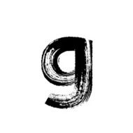 Letter g hand drawn with dry brush Lowercase