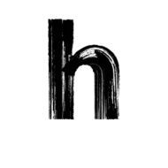 Letter h hand drawn with dry brush Lowercase