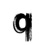 Letter q hand drawn with dry brush Lowercase
