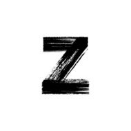 Letter z hand drawn with dry brush Lowercase