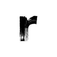 Letter r hand drawn with dry brush Lowercase