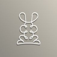Modern logo in linear design with rabbit N2
