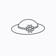 Female hat with flower icon Women headdress N8