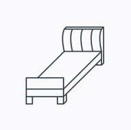 Single bed icon Bedroom furniture sign N8