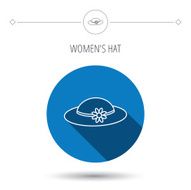 Female hat with flower icon Women headdress N9