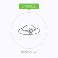 Female hat with flower icon Women headdress N10