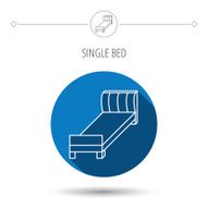 Single bed icon Bedroom furniture sign N9