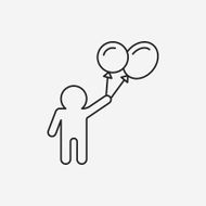 tourist with balloon icon N6