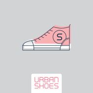 Vector Stylized sneakers Outline urban shoes Sport icon