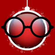 Merry Christmas Red Ball with Glasses