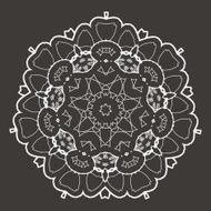 Vector Beautiful Deco Black Mandala N229