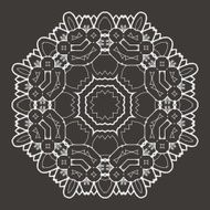 Vector Beautiful Deco Black Mandala N230