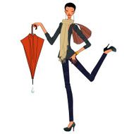 woman carrying an umbrella