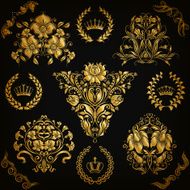 Set of vector damask ornaments