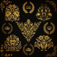 Set of vector damask ornaments N2