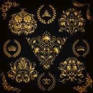 Set of vector damask ornaments N3