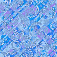 Blue endless background in oriental style ornament