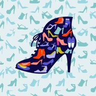 Colorful texture of fashion female shoes