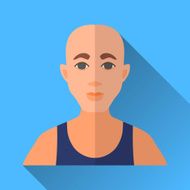 Bald man in a sleeveless sports shirt square flat icon