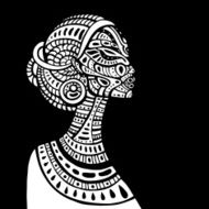 Profile of beautiful African woman