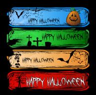 Four Abstract Halloween Header Designs