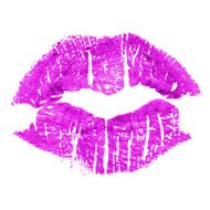 Perfect imprint of violet lipstick