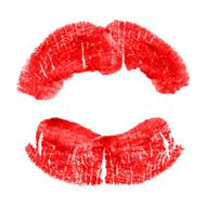 Perfect imprint of red lipstick N2