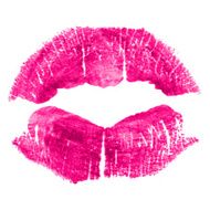 Perfect imprint of pink lipstick N2
