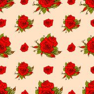 Vector seamless pattern with roses N2