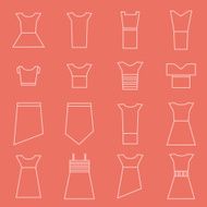 Women clothing icons set