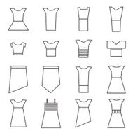 Women clothing icons set N2