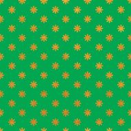 Seamless pattern background on green made of endless gold flowers N6