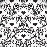 Vector damask seamless pattern background with love word N8