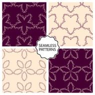 Vector illustration Set of seamless line patterns