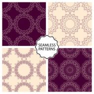 Vector illustration Set of seamless line patterns N4
