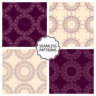 Vector illustration Set of seamless line patterns N6