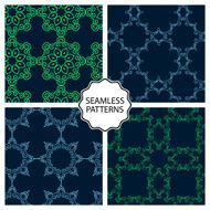 Vector illustration Set of seamless line patterns N7