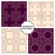 Vector illustration Set of seamless line patterns N8