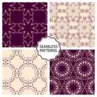 Vector illustration Set of seamless line patterns N9