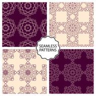 Vector illustration Set of seamless line patterns N13