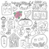 Vintage label set Romantic set of labels and ribbons