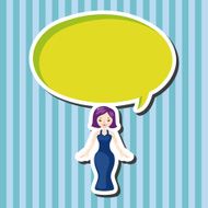 lady girl cartoon theme elements N83