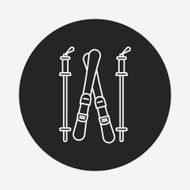 Ski board line icon N2