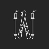 Ski board line icon N3