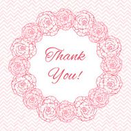 Greeting card template with floral wreath
