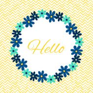 Greeting card template with floral wreath N2